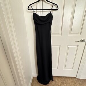 Vintage Jody California Black‎ Cowl Neck Maxi Dress – Made in USA Small